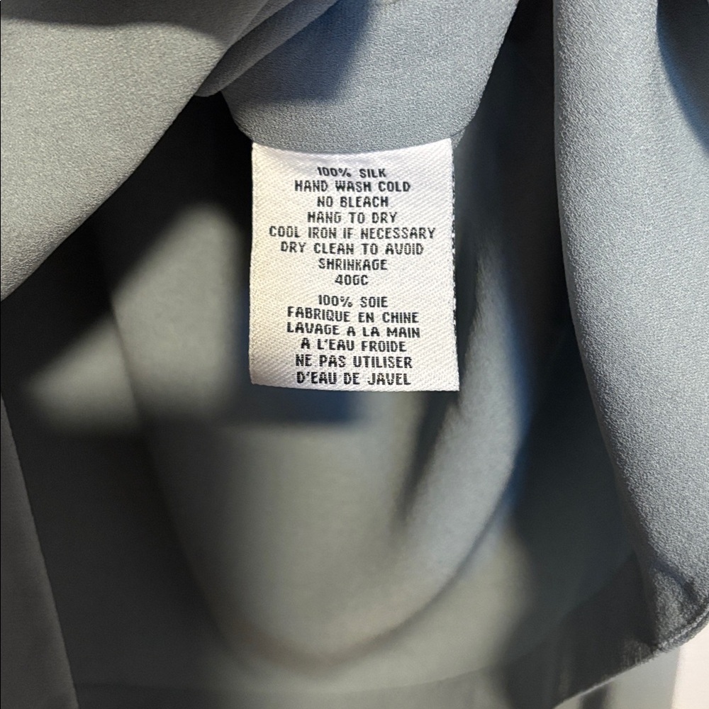 Eileen Fisher Dusty Light Blue Button-Down 100% Silk Cardigan Lightweight Medium - Picture 4 of 8